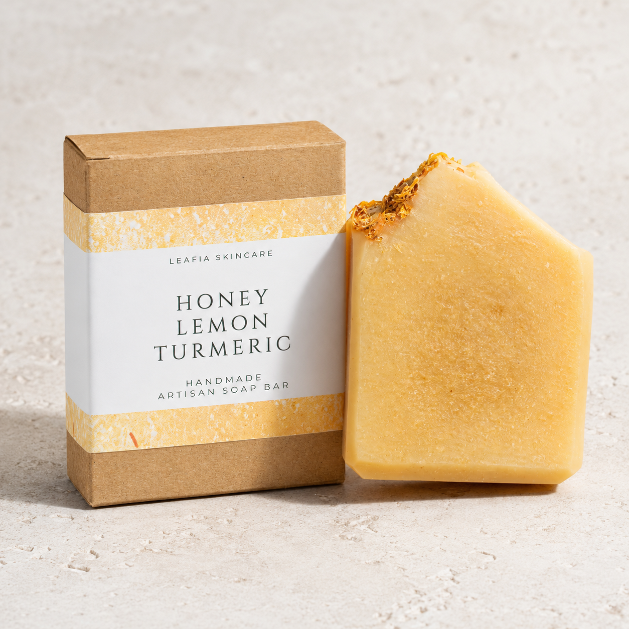 Real Raw Honey, Lemon & Turmeric Soap | Hemp Seed Oil & Turmeric Powder