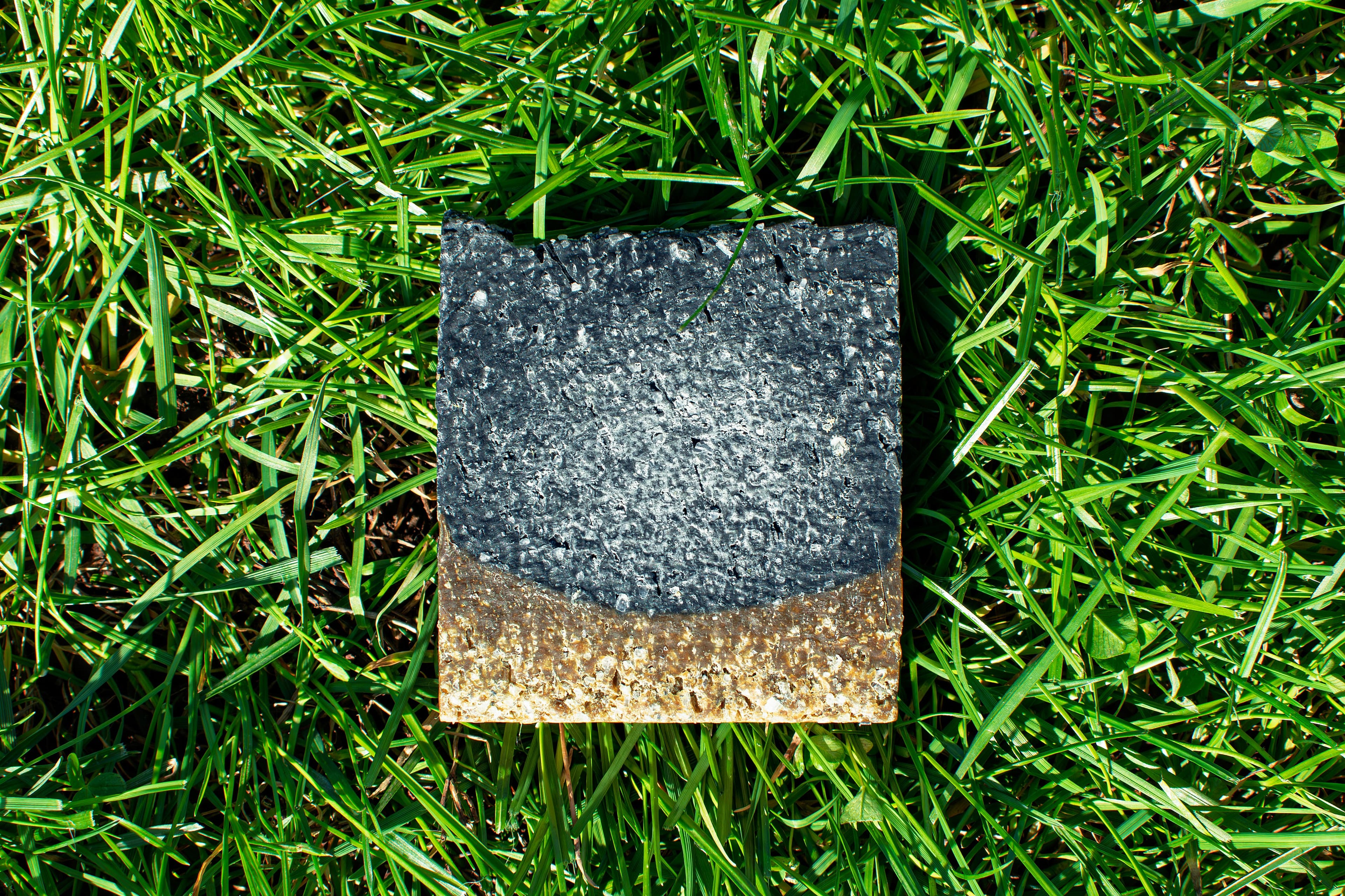 salt soap on a grassy surface