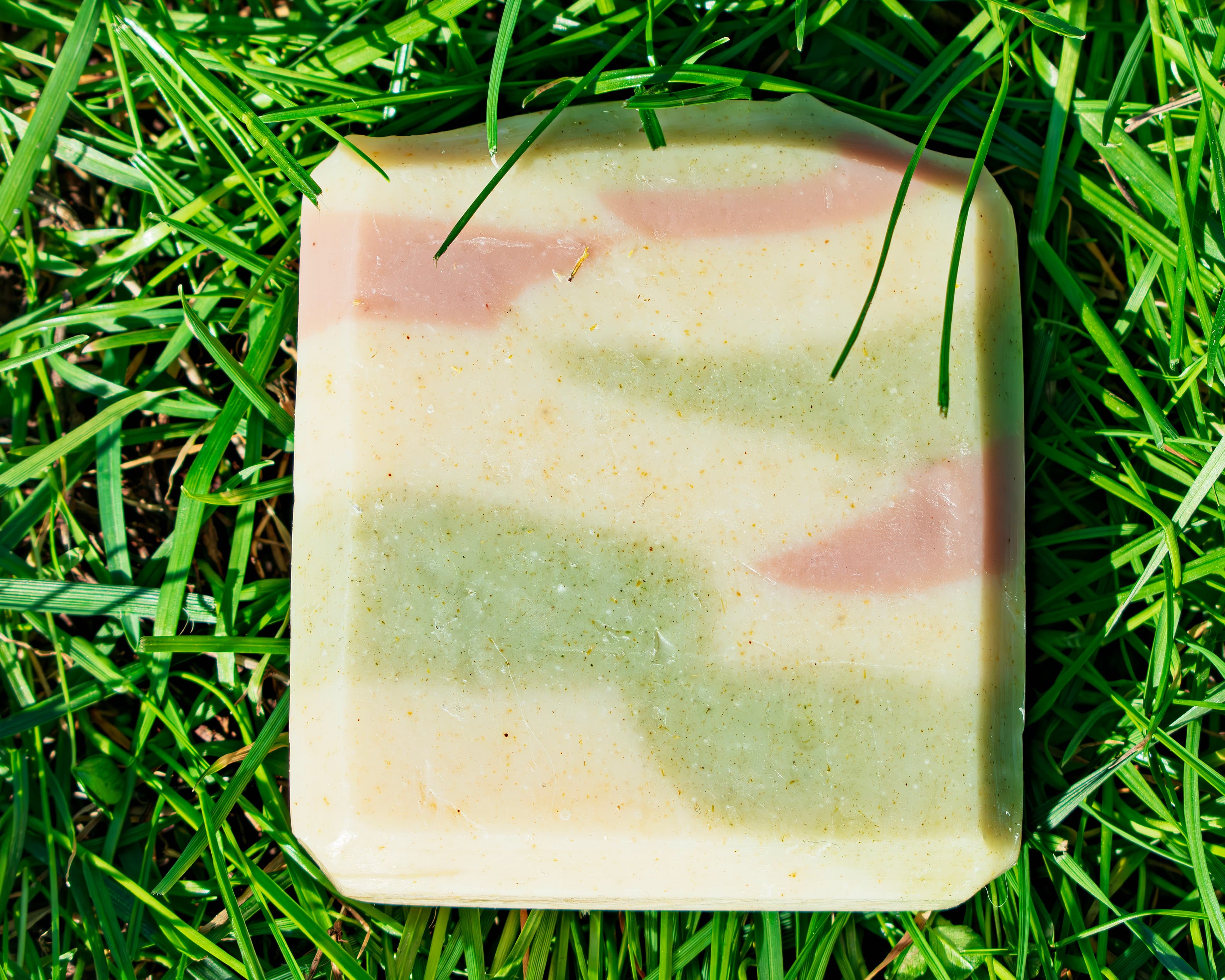 Bar of soap on grass