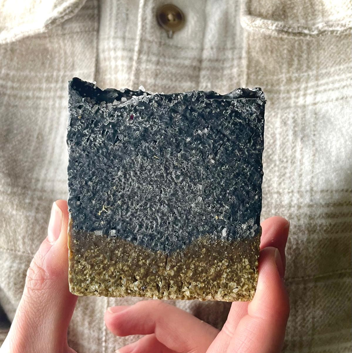 hand holding sea salt soap 